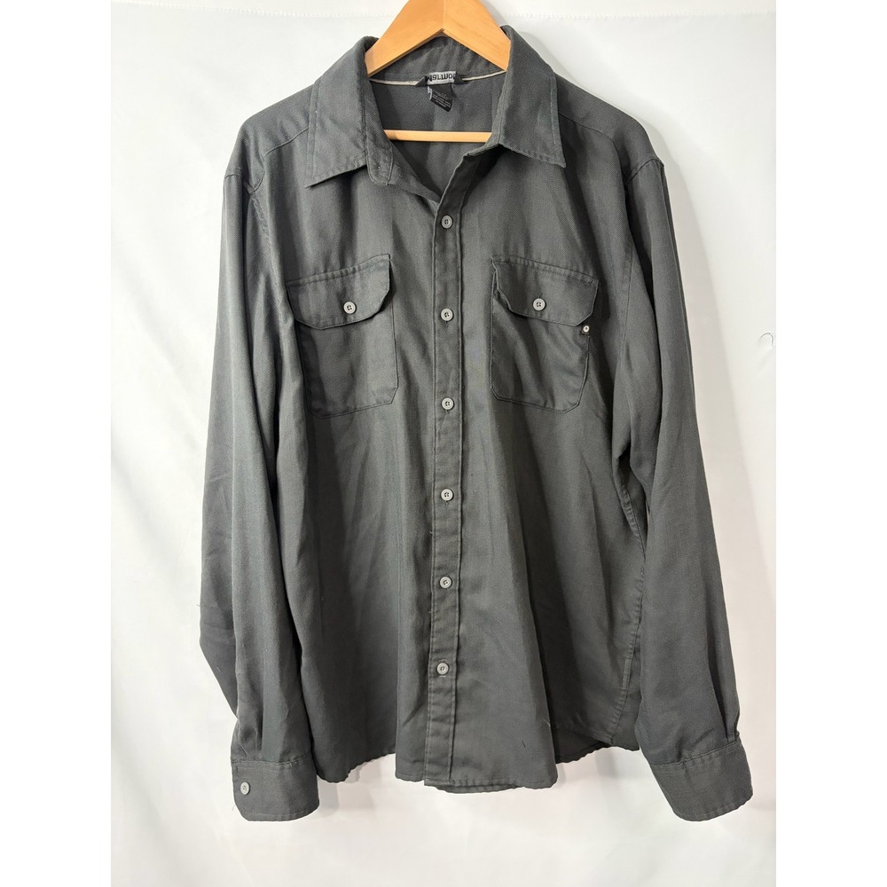 Marmot Mens XL Charcoal Gray Twill Long Sleeve Button Up Utility Shirt Workwear